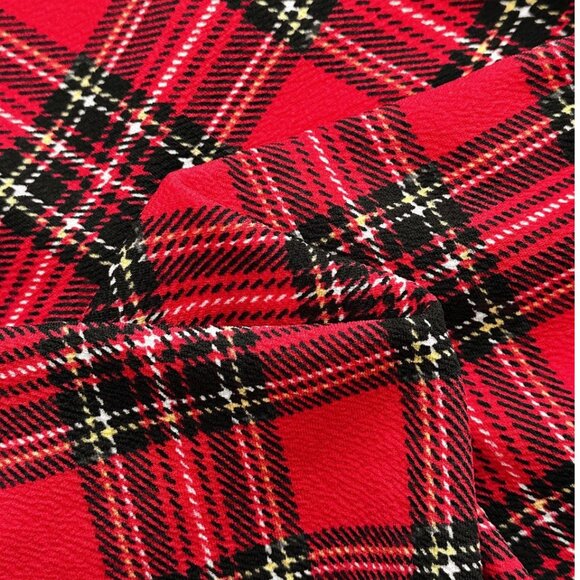 Red Plaid A-Line Midi Dress - Picture 6 of 6